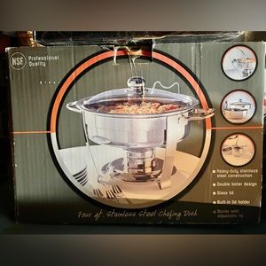 NSF Stainless Steel 4 Qt.Professional Quality Chafing Dish w/‎ Lid Holder